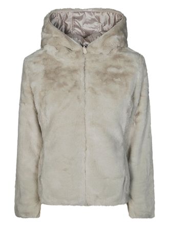 Save The Duck Reversible Short Jacket with Eco-Fur Hood