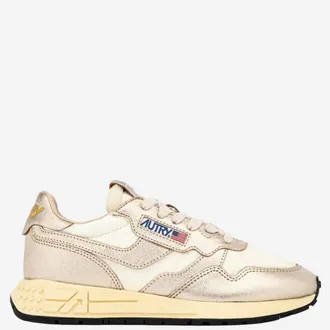 Autry White Gold Lace Up Sneakers