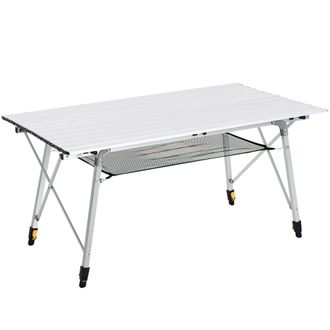 OUTSUNNY Portable Roll-up Aluminium Folding Picnic Table Outdoor BBQ Party | TJ Hughes