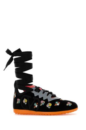 Valentino Garavani Womens Black Velvet Chromathon Sneakers Neromulticolorgrigiopumpkin