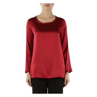 Maliparmi Maliparmi, Dames, Blouses & Shirts, Bruin, Maat: L Zijde