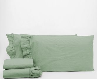 Creole Florida Double Duvet Cover Set - No Iron - Mango