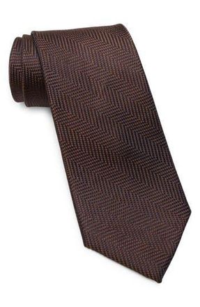 Brooks Brothers Herringbone Silk Tie in Brown at Nordstrom Rack