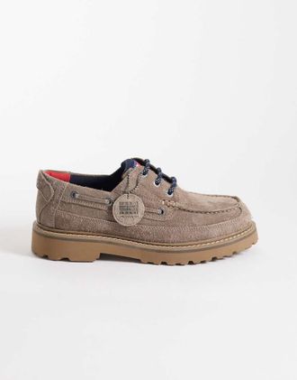 Tommy Jeans Archive - Scarpe da barca in vera pelle scamosciata beige-Neutro