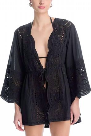 Ramy Brook Pre-Loved Leilanni Embroidered Cover-Up In Black