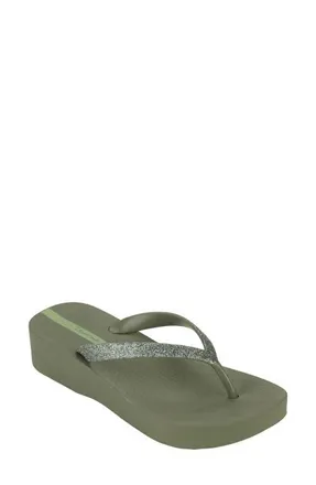 Ipanema Ipa Glitter Wedge Flip Flop in Ar594 at Nordstrom, Size 10