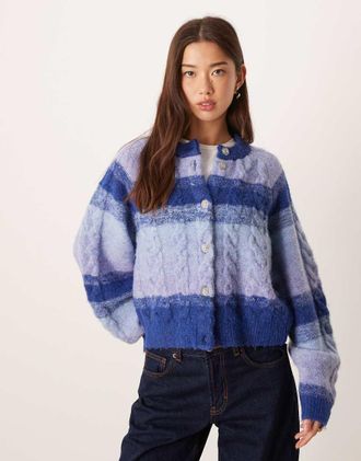 Vero Moda Cardigan premium color block pesante blu