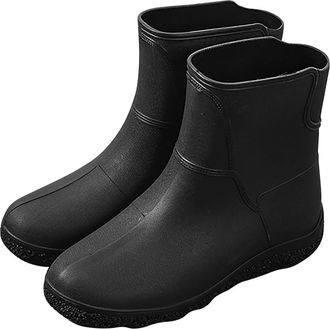 Generic Mens Wellington Boots Extra Wide Calf | Walking Shoes Mens Waterproof Lightweight Soft Comfortable Slip On Trainers Men Wide Fit Low Top Fashion Runni