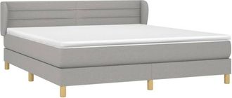 vidaXL Vidaxl - Cama Box Spring Con Colch&oacute;n Tela Gris Claro 180x200 Cm
