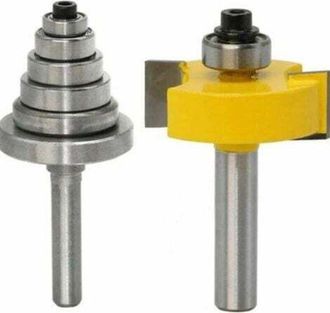 OEM Fresa De Rebaje Con V&aacute;stago De 8 Mm Y 6 Rodamientos Para M&uacute;ltiples Profundidades: 28,6 Mm, 22,2 Mm, 19,05 Mm, 15,9 Mm, 12,7 Mm, 9,52 Mm. Herramienta P