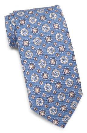 David Donahue Medallion Silk Tie in Denim at Nordstrom