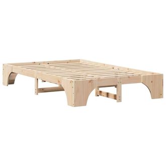 Berkfield Home Bed Frame Natural Solid Pine wood 120 x 200 cm Durable in Beige