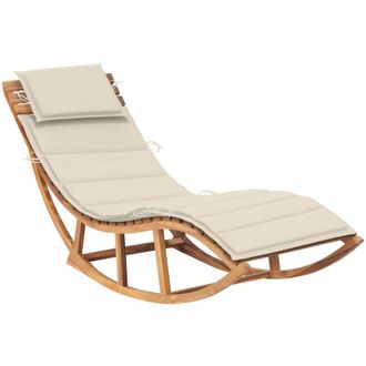 vidaXL Tumbona Mecedora Con Coj&iacute;n Madera Maciza De Teca Vidaxl
