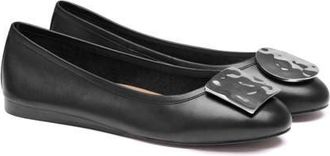 Johnston & Murphy Claire Ornamental Flat in Black Nappa Leather at Nordstrom, Size 9.5