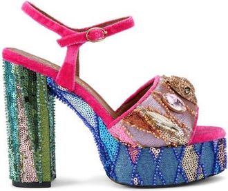 Kurt Geiger Kensington Ankle Strap Platform Sandal in Pink at Nordstrom, Size 8.5Us