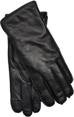 Echo Stitch Detail Leather Glove in Black at Nordstrom, Size Medium