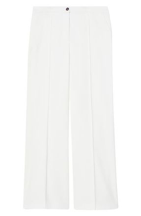 Marina Rinaldi Piroghe Seamed Wide Leg Pants in White at Nordstrom, Size 14W