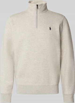 Polo Ralph Lauren Regular Fit Troyer mit Troyer-Kragen Modell Double in Mittelgrau, Größe XXL