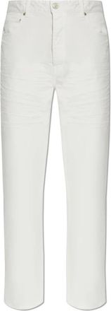 Balenciaga Jeans met logo - Dames - Regular Fit Jeans - Beige - XS - Katoen - Jeans