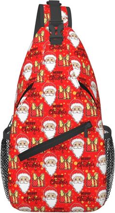 Generic Merry Christmas Santa Claus Shoulder Bag With Zipper Crossbody Bag Anti Theft Backpack For Traveling Workout Casual