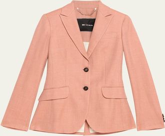 Kiton Wool-Blend Single-Breasted Blazer Jacket