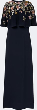 Oscar De La Renta Embellished silk-blend georgette gown