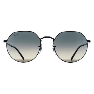 Ray-Ban Round Unisex Polished Black Grey Gradient RB3565 Jack Metal - One Size