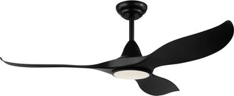 Loops Remote Control Ceiling Fan & Light Matt Black Abs Plastic 15W Built in LED