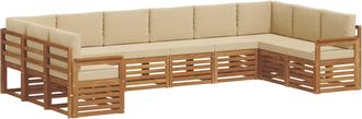 vidaXL Conjunto De Sof&aacute;s De Exterior 10 Uds. Natural Y Beige Vidaxl
