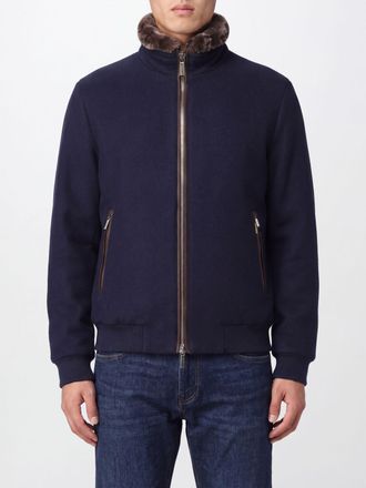 Moorer Bomber Bellati in lana e cashmere con collo in pelliccia