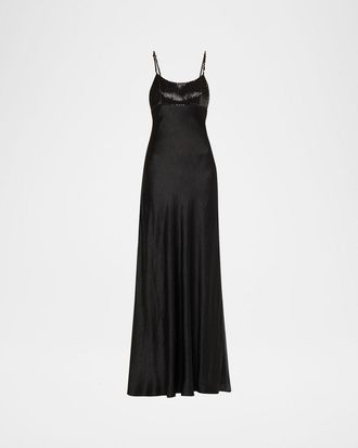 Jason Wu Bead & Sequin Washed Twill Slip Gown