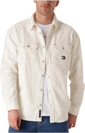 Tommy Jeans Casual Cord Overhemd in Ecru - Heren - Zomerjassen - Beige - S - Jassen