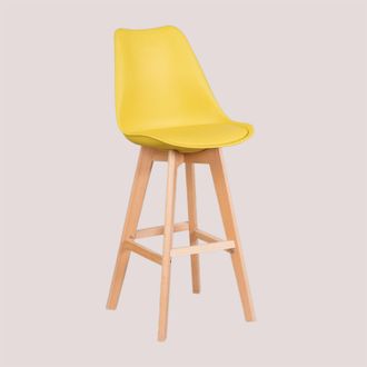 Sklum Pack De 4 Taburetes Altos 75 Cm Con Coj&iacute;n En Polipiel Nordic Sklum
