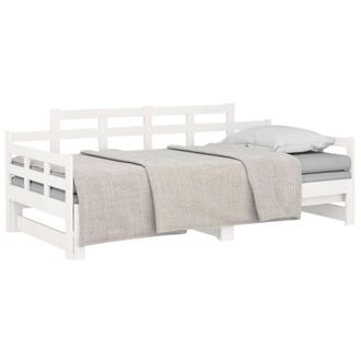 Berkfield Home Pull-out Day Bed White Solid Wood Pine 2x(90x200) cm