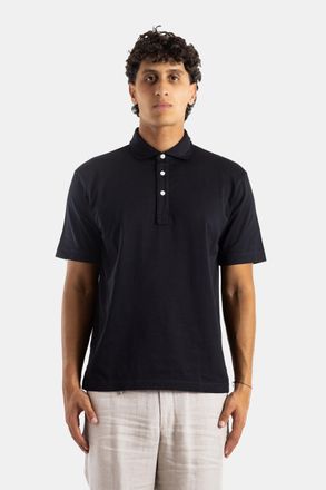 Handvaerk Mens Black Pima Cotton Short-Sleeved Polo Shirt T-Shirts And Polos