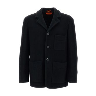 Barena Jassen, Heren, Zwart, L, Wol, Relaxed Single-Breasted Jacket