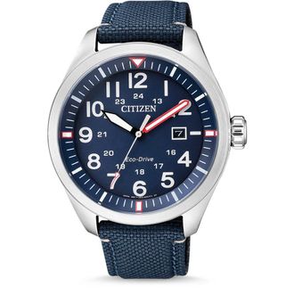 Citizen Aviator Mens Blue Watch AW5000-16L Fabric - One Size