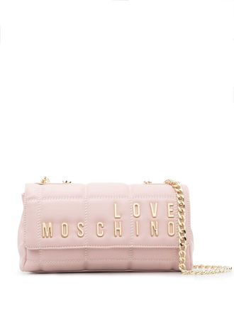 Love Moschino logo-appliqu&eacute; cross-body bag - women - Polyurethane - OS - Neutrals