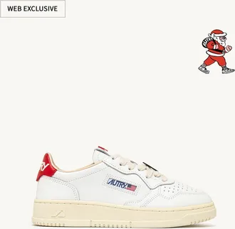 Autry MEDALIST LOW SANTA CLAUS SNEAKERS IN WHITE AND RED LEATHER