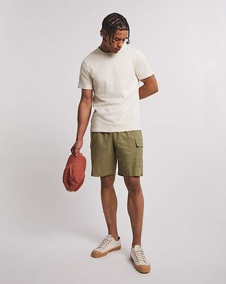 Jacamo Linen Mix Elasticated Cargo Short