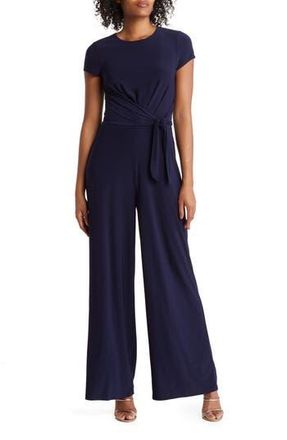 Vince Camuto Ity Side Waist Tie Jumpsuit in Navy at Nordstrom Rack, Size 10