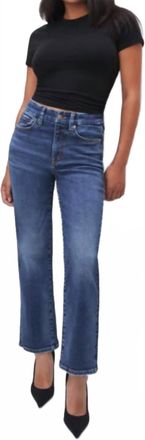 Good American Good Petite Straight Jeans In Dark Blue Wash