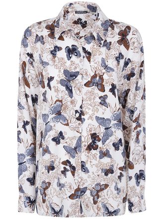 Laura Urbinati Shirt Butterfly Print Butterfly Print Oversized Shirt