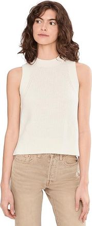 525 america Demi High Crew Neck Tank Top Womens Vest Chalk : MD, Cotton