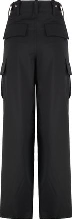 Bottega Veneta Womens Wool Cargo Trousers Black Straight