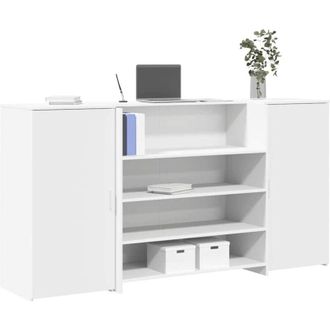 vidaXL Vidaxl - Mostrador De Recepci&oacute;n Blanco 200x50x103,5 Cm Madera Ingenier&iacute;a