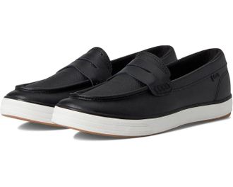 Keds Center III Loafers Womens Black Leather Moc Toe Slip On Shoes RHS9303