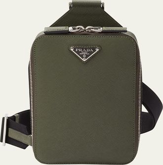 Prada Mens Saffiano Leather Sling Backpack