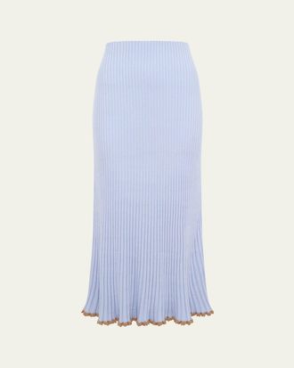 Gabriela Hearst Kavya Rib Knit Midi Skirt