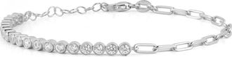 Glaze Jewelry Cubic Zirconia Mixed Chain Bracelet in Silver at Nordstrom Rack